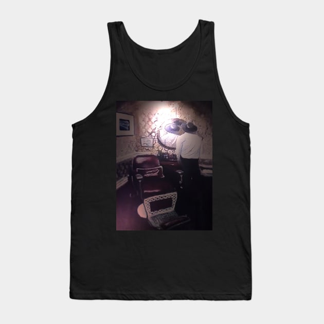 "Reversing the reflection of the Barber; moments before a haircut." Tank Top by DureallFineArt